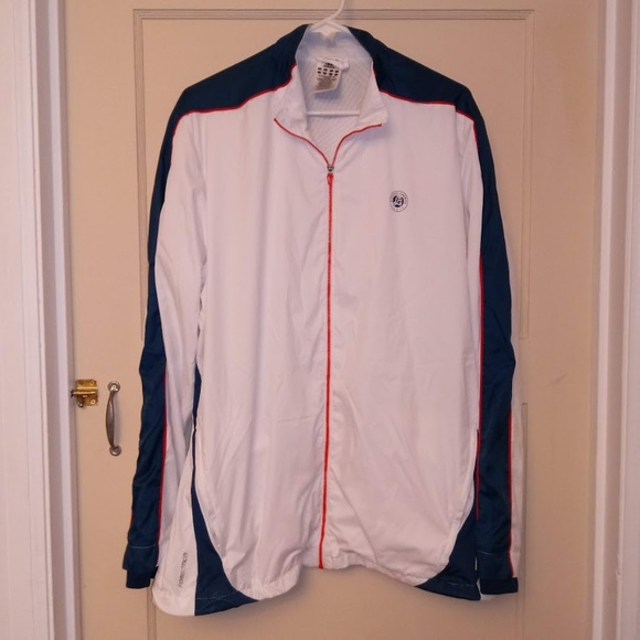 Roland Garros Climalite Tennis Polo Jacket Gray Green Track Jacket M Medium NWT
